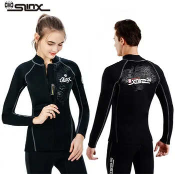 

SLINX 2mm Neoprene Long Sleeve Men Women Scuba Diving Jacket Wetsuit Swimwear for Spearfishing Snorkeling Kite Surfing Windsurf