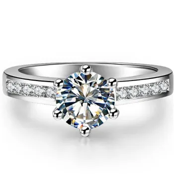 

Test Positive 1CT D-E Lab-Grown Moissanite Diamond Ring 925 Sterling Silver Engagement Ring Nice Propose Ring