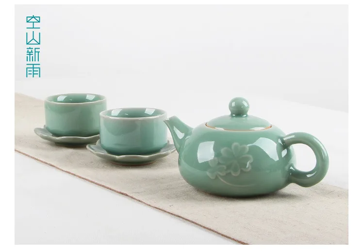 Empty Mountain Xinyu Longquan Celadon Handmade Raw Ore Glaze Teapot Ceramic Kung Fu Tea Set Tea Pot Personal Single Tea Pot