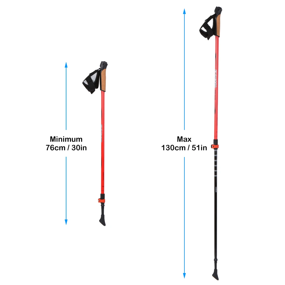 2 шт. в упаковке, регулируемые треккинговые палки, телескопические алюминиевые походные трости, вольфрамовые наконечники, впитывающие ручки, легкие Углеродные
