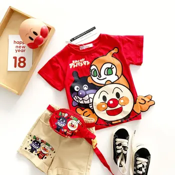 

Tonytaobaby Summer New Boys and Girls Cartoon 3-piece Suit with Bodypack Boy Clothes