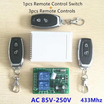 

3pc 433mhz Remote Control Switch for Light,Door, AC 250V 110V 220V 2CH Relay Receiver Module and Universal Wireless