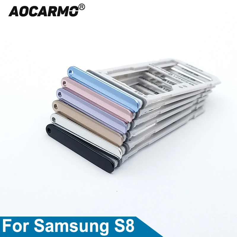 Aocarmo один/двойной металлический пластиковый Nano Sim лоток Слот держатель для samsung Galaxy S8 SM-G9500 G950F