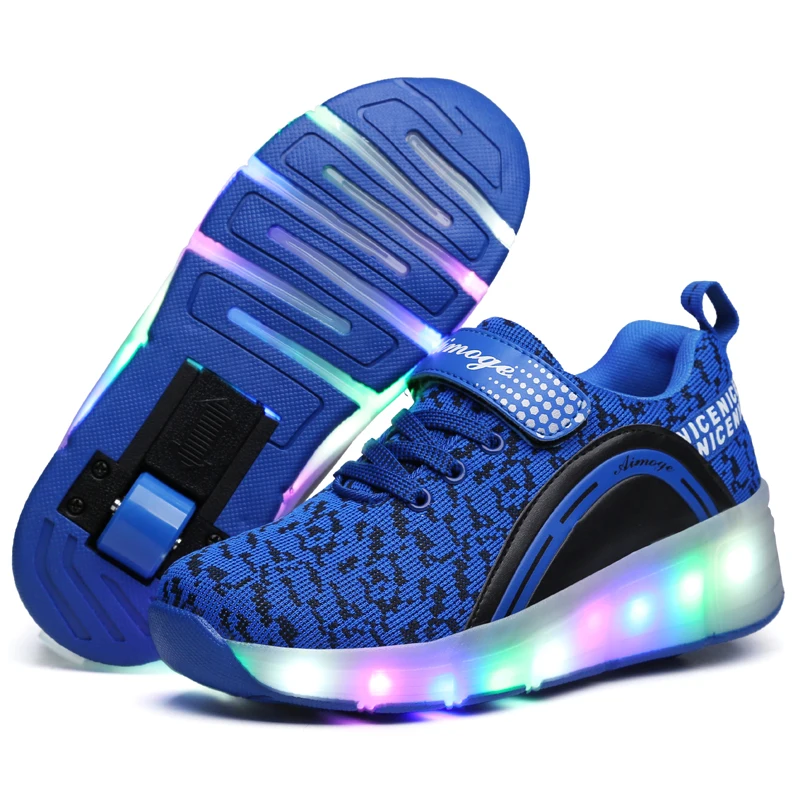 

Heelys 2020 Luminous Sneakers Kids Shoes Glowing Sneakers with Wheels Children Roller Skate Shoes Led Light Up Shoes Boys Girls