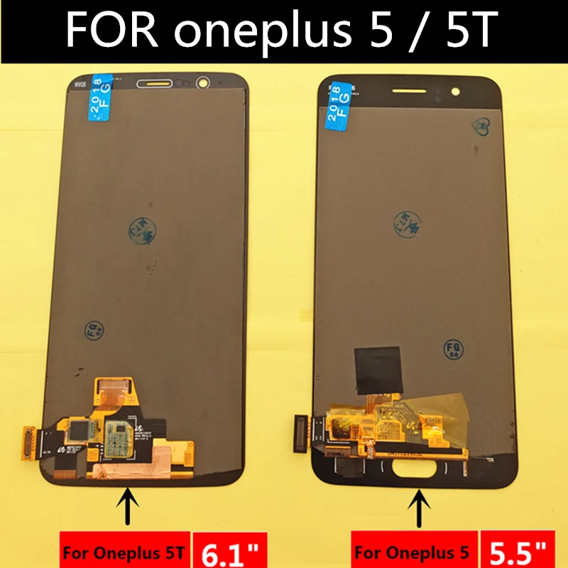 Для oneplus 5 A5000 ЖК-дисплей+ кодирующий преобразователь сенсорного экрана в сборе Сменные аксессуары для oneplus 5T A5010 lcd