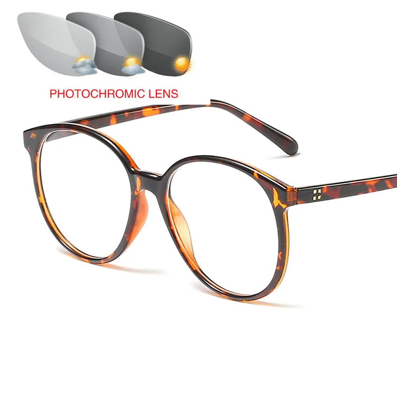 Oversized Retro Photochromic Reading Glasses round Frame Readers Men Women Eyewear frame with box FML