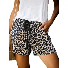 Feminino casual camuflagem leopardo shorts com cordão bolsos minipants calças quentes