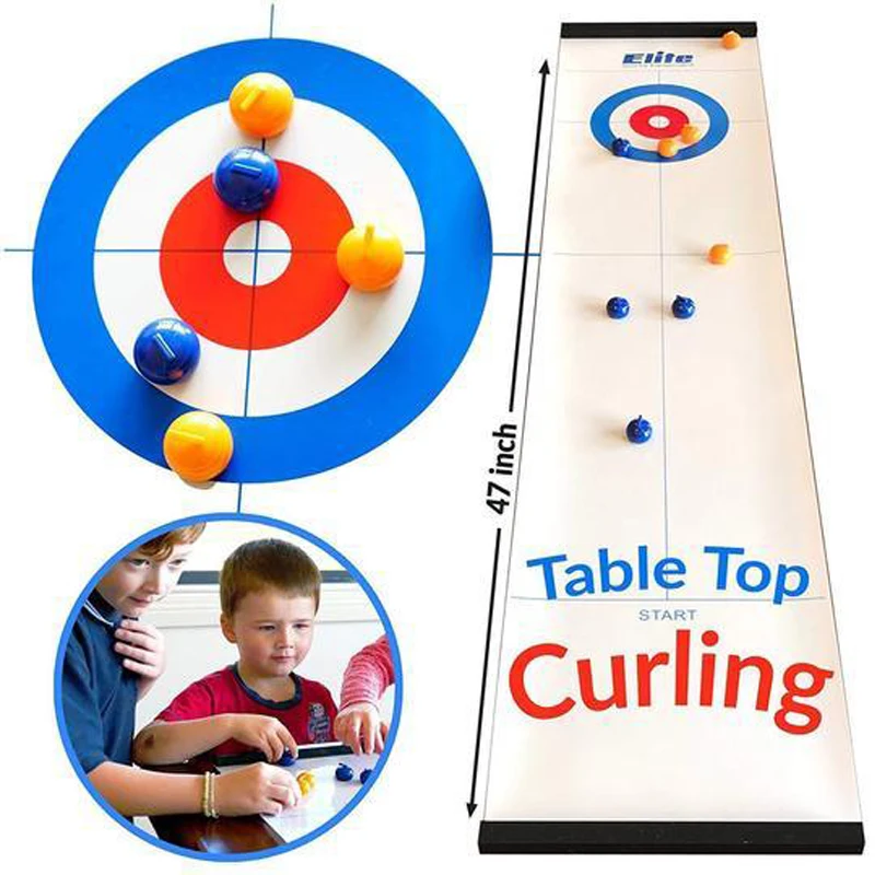  Table Top Curling Game Quality Tabletop Curling Game-Compact Curling Board Game Mini Table Games fo