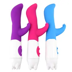 3 цвета фаллоимитатор Кролик Вибраторы двойной вибрации G-Spot Массажер AV палка клитор секс игрушки для женщин Женский мастурбатор