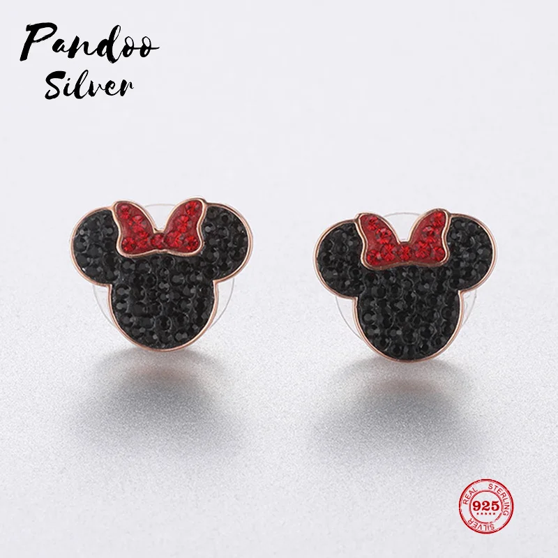 Женские серьги гвоздики PANDOO модные очаровательные из стерлингового серебра