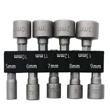 

9pcs 5-13mm Steel Power Nut Driver Drill Bit Set Hex Shank Metric Socket Wrench Socket Adapter For Power Tools Power Nut