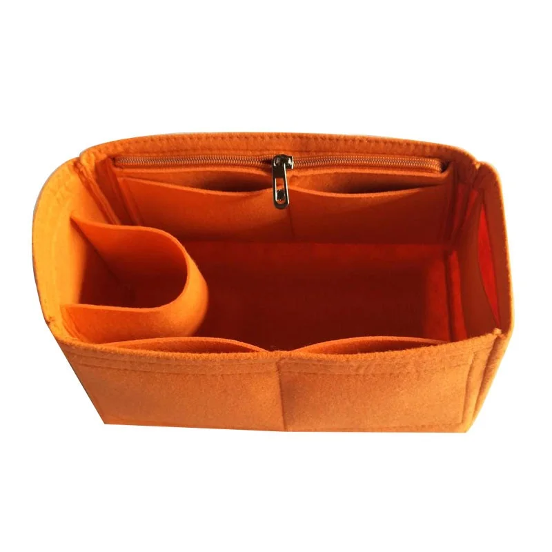 SIDE-ZIP ORANGE 25 Для Kelly25/28/32 сумочка косметичка организовать мешок с застежкой-молнией вставка база формирователь войлочные сумки для хранения туалетных принадлежностей, косметичка для путешествий, сумка для девочек - Цвет: SIDE-ZIP ORANGE 25