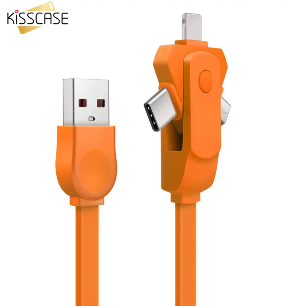 KISSCASE 3 в 1 usb type C Micro usb type-c кабель для iPhone 7 Xr Быстрый Кабель зарядного устройства usb C кабель для Xiaomi Redmi; Huawei samsung