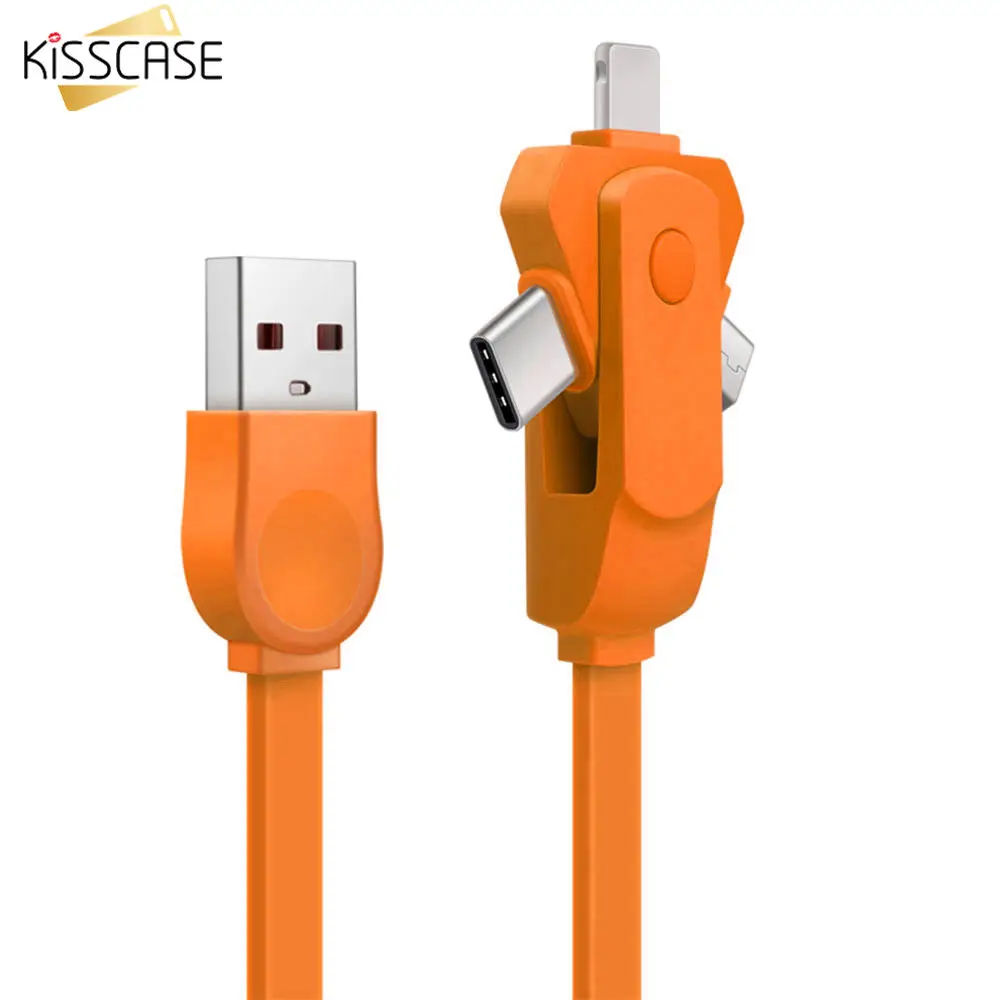 

KISSCASE 3in1 USB Type C Micro Lighting Cable for iPhone 7 Xr Fast Charger Cable USB C Cable For Xiaomi Redmi Huawei Samsung A50