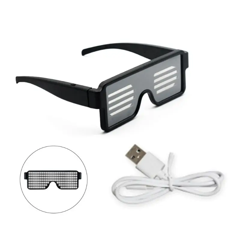 White Мода Быстрая зарядка USB лазерные очки для ночного клуба вечерние концертные блестящий; с подсветкой очки для света игрушки - Цвет оправы: White