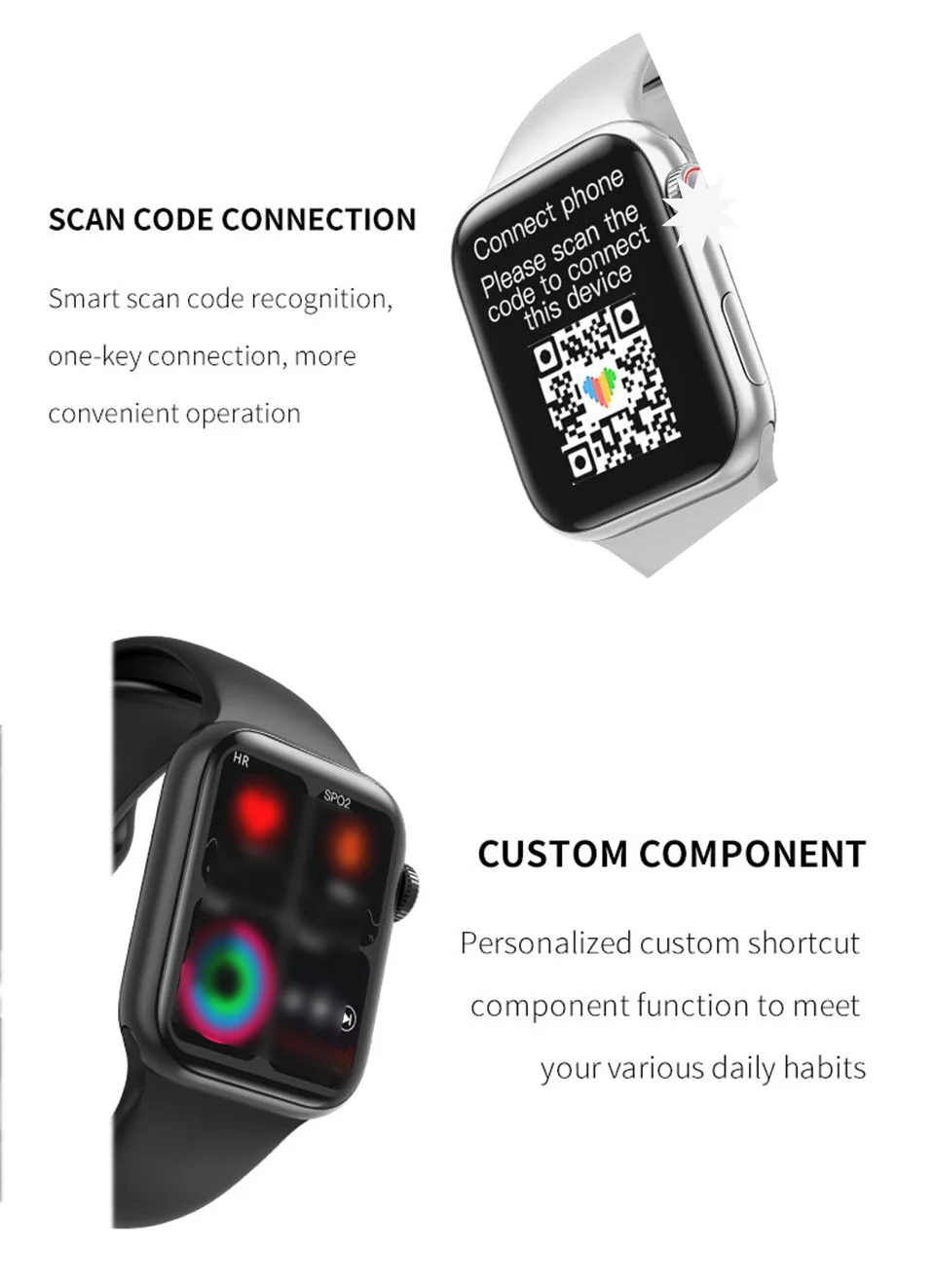 2022 HW12 HW18 Full Screen Smart Watch 44MM 40MM Women Men HW17 Smartwatch with password Split Screen Bluetooth PK IWO 13 FK88