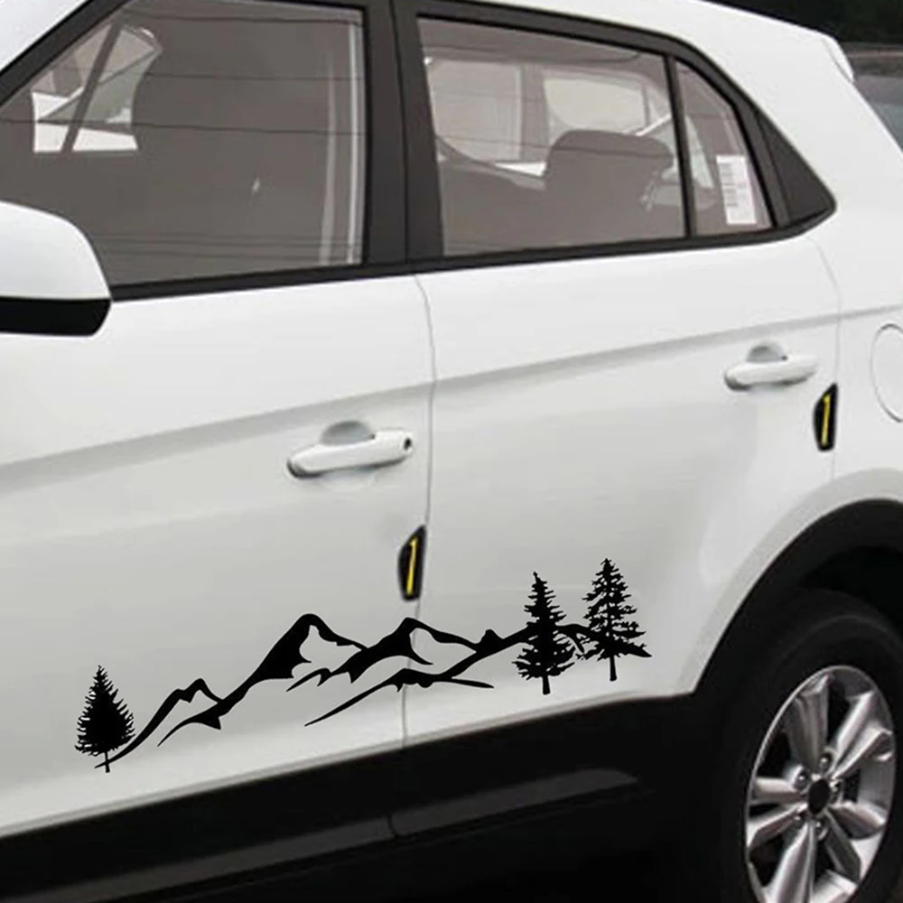 Для внедорожника RV Кемпер внедорожный 100 см черный/белый дерево горный автомобиль Декор лес автомобиль наклейка