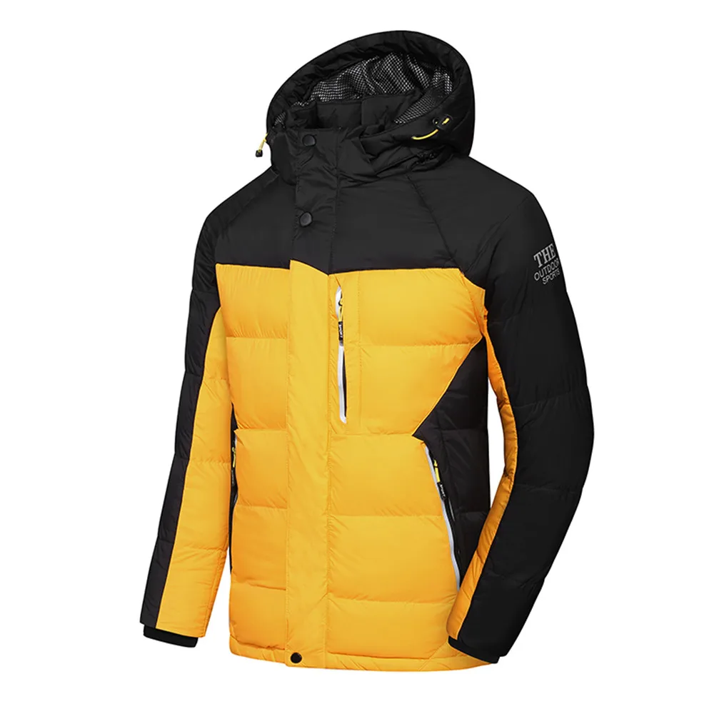 Мужская Новая походная куртка сохраняющая тепло повседневная спортивная мода супер водонепроницаемая ветровка пальто на молнии с капюшоном куртки для альпинизма - Цвет: Yellow
