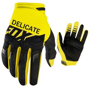 

Delicate FOX Air Mesh Cycling Gloves Yellow Black guantes Motorcycle Scooter Mountain Bicycle Cycling Gloves moto luvas