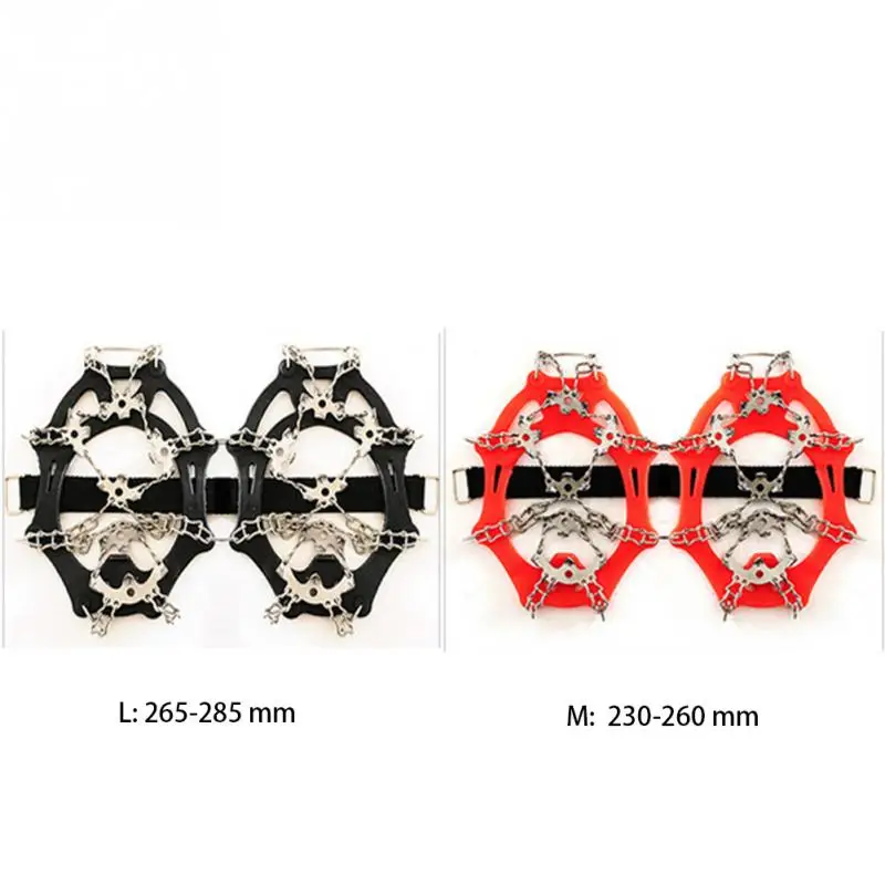 Stainless Steel 18 Teeth Universal Anti Slip Ice Snow Shoe Boot Grips Traction Cleats Crampon Spikes Crampons