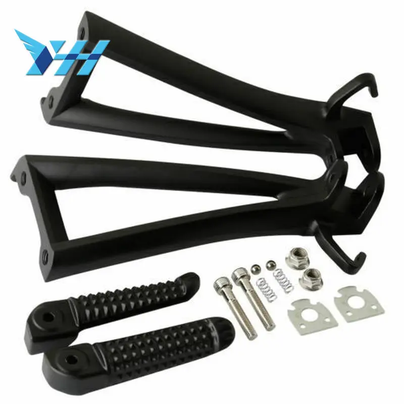 Pair Rear Passenger Footrest Foot Pegs Bracket Set For Yamaha YZF-R6 2006- Motorcycle