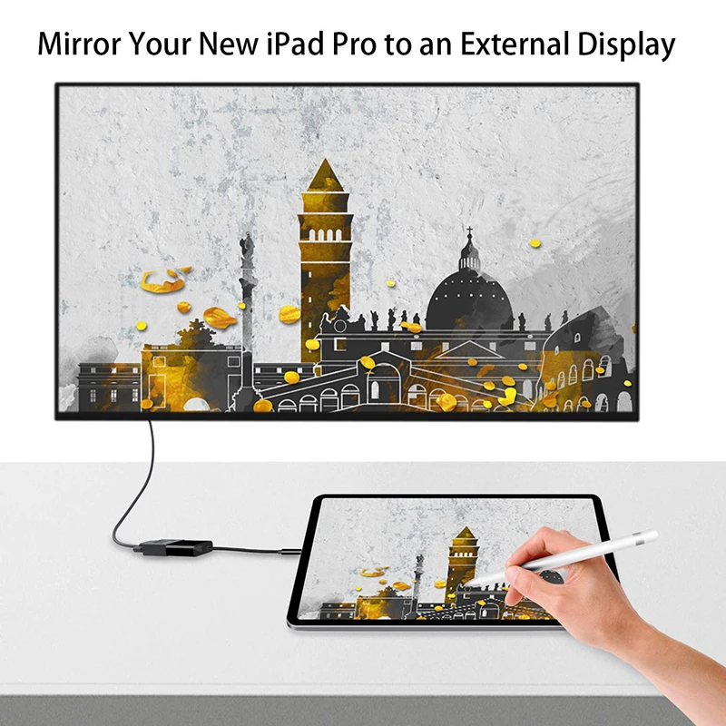 USB C для переходника DVI, кабель usb type C для DVI Adatper, Compatble с Chromebook Pixel, XPS 13/15, S10, S9, S8