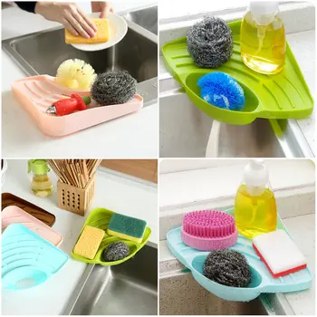 

1PCsKitchen Sponge Holder Sink Corner Storage Rack drip rack Bathroom Soap Dish Wall Storage Rack Wall Mounted Dishes hot new