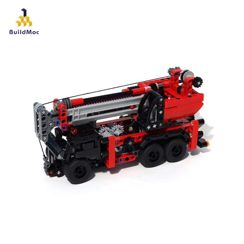 

Buildmoc 12900 Technic series Mobile Crane Mini Car Model Building Kits Blocks Bricks Compatible gifts