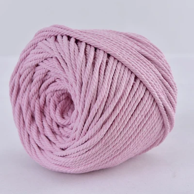 Light Pink 4 мм X ярдов, хлопок, шнур, цветная веревка, бежевая, скрученная, ручная работа, макраме, струна, сделай сам, свадебные, домашние текстильные украшения, поставка - Цвет: Light Pink