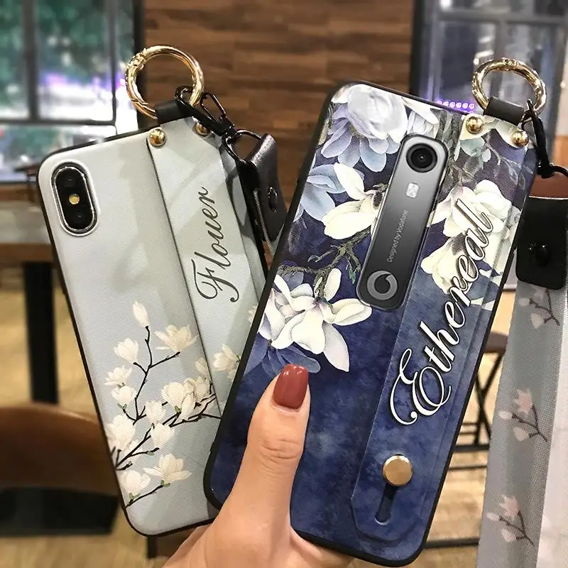 Ремешок чехол для телефона Vodafone N10 Flower Series Delicate Painted TPU силиконовый противоударный