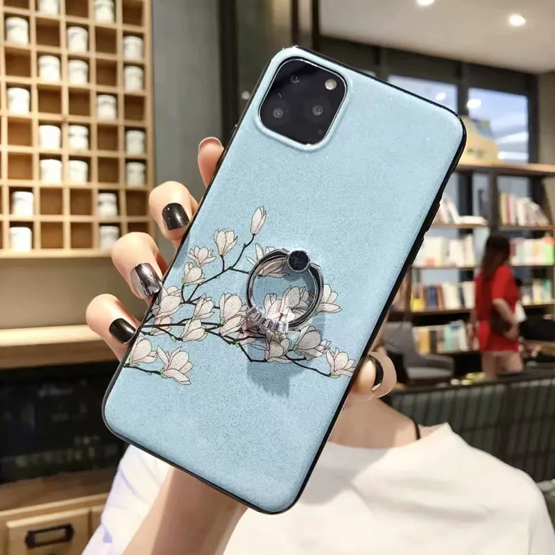 Light blue ДЛЯ VIVO V17 Pro V15 Pro V15 V11 Pro V11i чехол Блестящий блестящий цветок Силиконовый ТПУ задний Чехол Couqe с кольцом для пальца - Цвет: Light blue