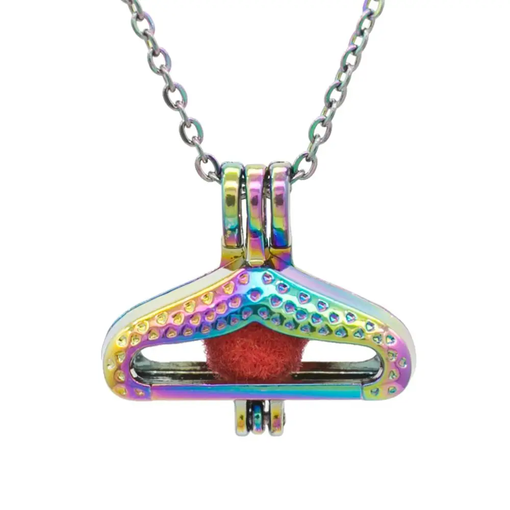 

REYOW 1pcs Rainbow Hanger Girl Pearl Bead Cages Perfume Essential Oil Diffuser Locket Pendant Jewelry Necklace DIY