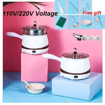 

110v/220v Multifunctional Electric Cooker Heating Pan Electric Cooking Pot Machine Hotpot Eggs Soup Steamer mini rice cooker