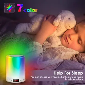 

TF Card Bluetooth Speaker Small LED Lamp LED Colorful Smart Night Light Bluetooth Speaker Touch Remote Control Speakers