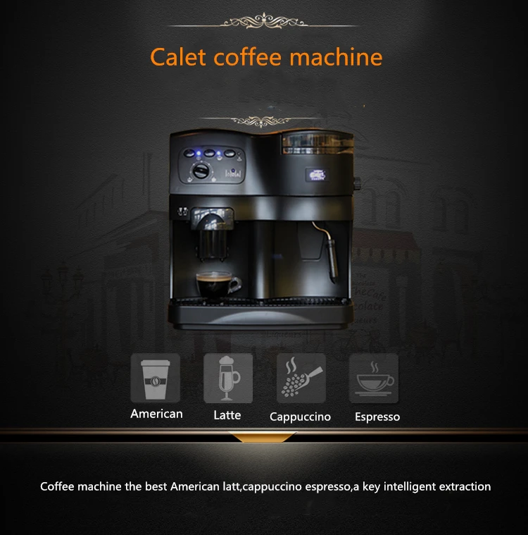 Calet CLT-Q001 автоматическая кофемашина домашний итальянский Американский коммерческий свежий молотый кофе в зернах одна кнопка
