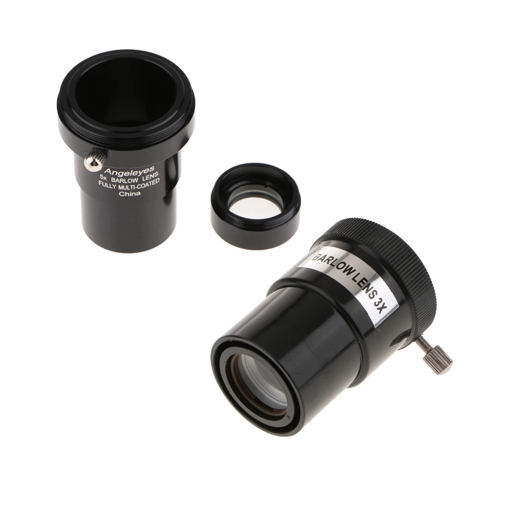 1.25 Inch 5X 3X Barlow Lens Telescope Eyepiece Set for Celestron Astronomy Photography Accessory Fully Coated M42 Thread