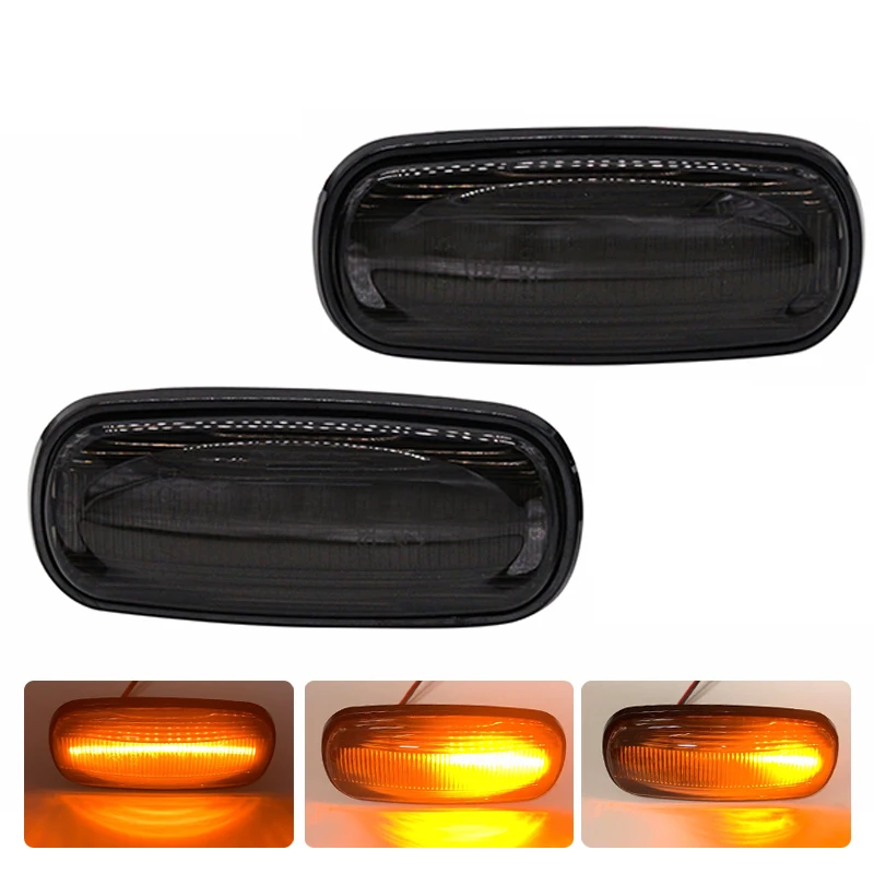 Black cover SUNKIA светодиодный, боковой, габаритный фонарь для Land Rover Defender Td5/freelander/Discovery2 идеально подходит для динамического сигнала поворота автомобиля - Испускаемый цвет: Black cover