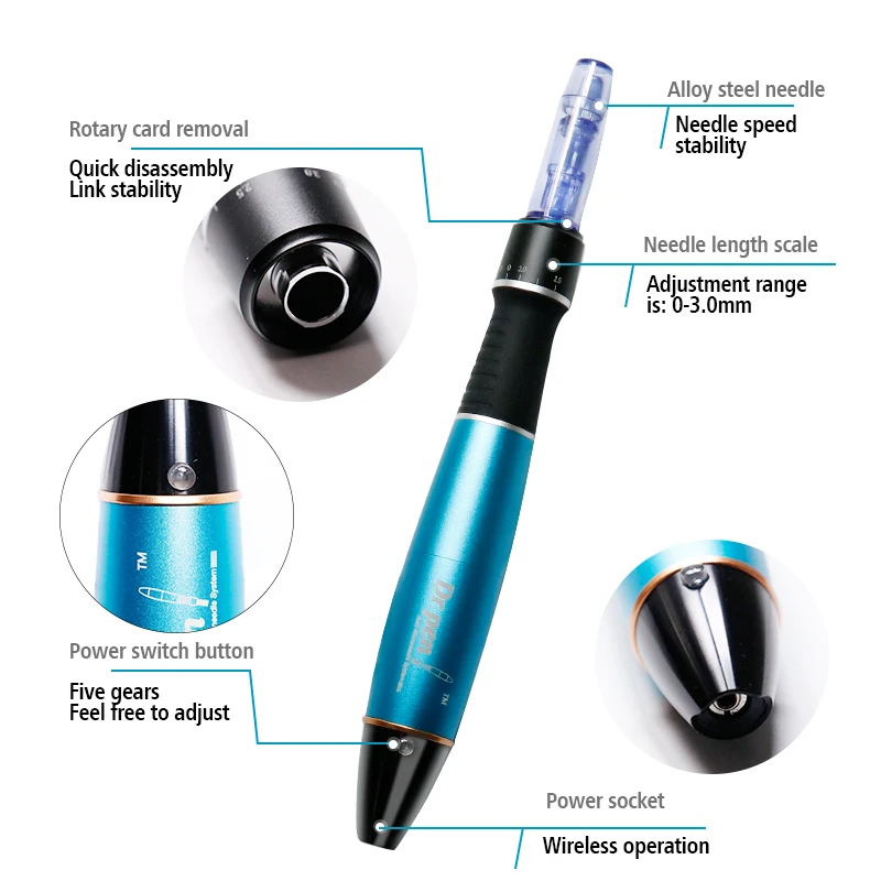 Dr.Pen Ultima A1 Электрический Dr.Pen набор для ухода за кожей Инструменты микро Ручка для мезотерапии автоматический микро игольчатый ролик с 12 иглами
