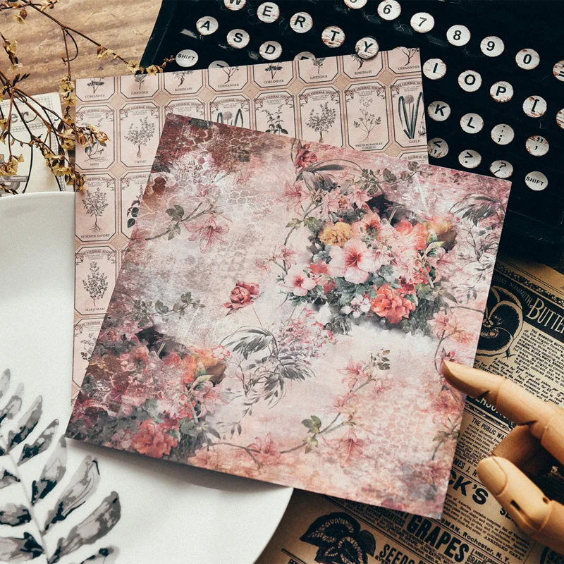 12pcs Junk Journal Vintage Handmade Material Paper DIY Scrapbook Travel Diary Background Decorative | Дом и сад