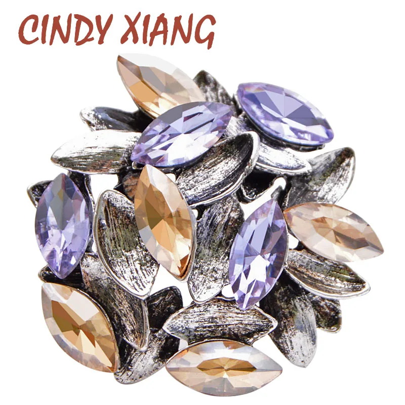 Женская Брошь В Виде Цветка CINDY XIANG Винтажная брошь с кристаллами аксессуар для