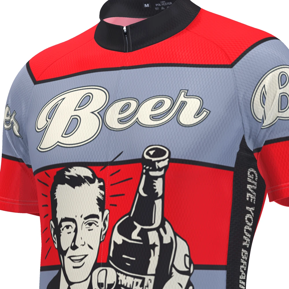 HIRBGOD, новинка, Мужская футболка с коротким рукавом для велоспорта, MTB, дышащая, красное пиво, одежда для велоспорта,, одежда для занятий велоспортом, TYZ087-01