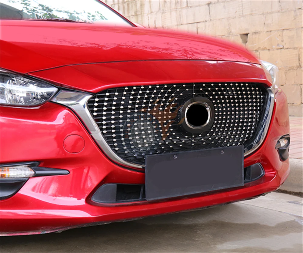 Хорошая установка ABS Алмазный Стиль гриль для Mazda 3 Axela гриль- внешний автомобильный стиль передний бампер капот гоночная решетка