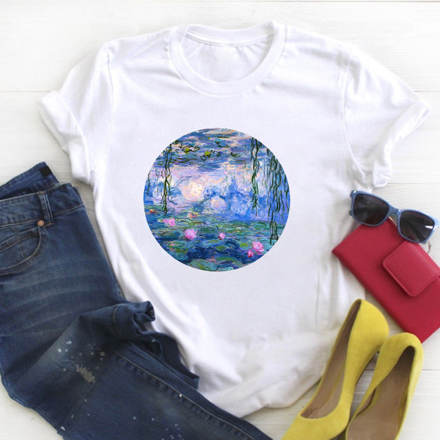 Flower Floral Book Cute Print Short Sleeve Ladies Summer T Tee Female Top Shirt Clothes Tshirt Womens Graphic T-shirt