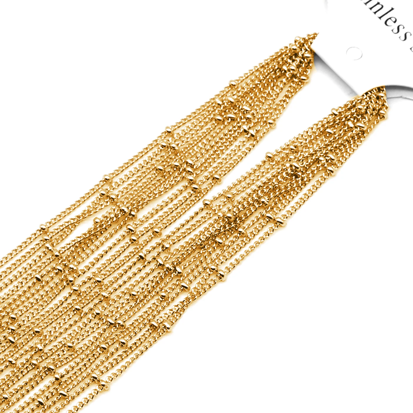 Gold Aiovlo 10 шт./лот, Ширина 1,5 мм, цепочка из нержавеющей стали, ожерелье, цепочки для самодельных ювелирных изделий, материалы для изготовления, аксессуары - Окраска металла: Gold