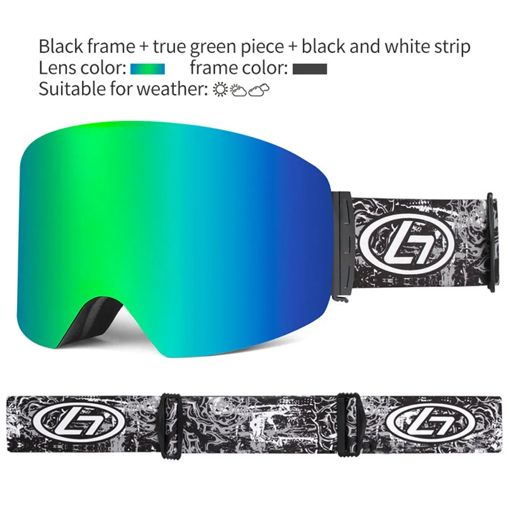 UV400 противотуманные двухслойные лыжные очки, маска с большими линзами, лыжная маска, очки для катания на лыжах, снежные очки, очки для сноуборда для мужчин и женщин - Цвет: B5 with glasses case