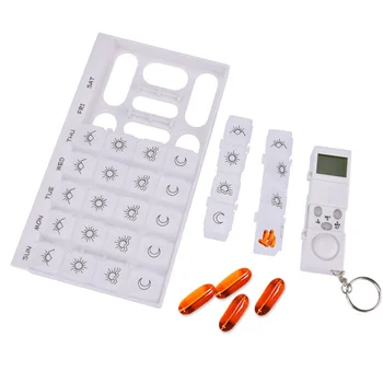 

28 Grids Medicine Intelligent Electronic Alarm Container Tablet Dispenser Weekly LED Case Pill Box Timer Reminder Organizer