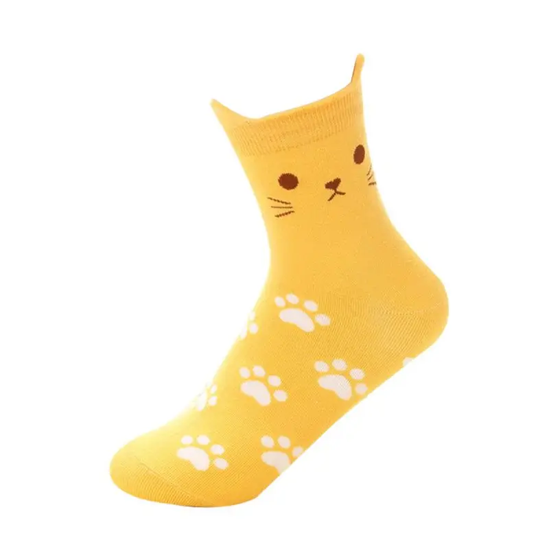Женские Забавные милые причудливые носки с животными из мультфильмов - Цвет: Цвет: желтый