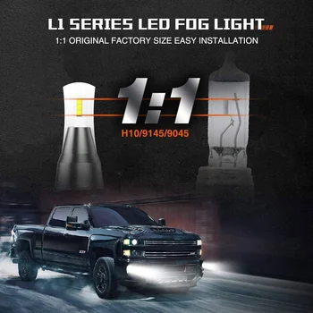 

2PCS 6 Sides LED Headlight Kit 9005 High Low Beam DOB LED Bulb Car Lighting 3000K 6000K 8000K Three Colors Car Fog Light