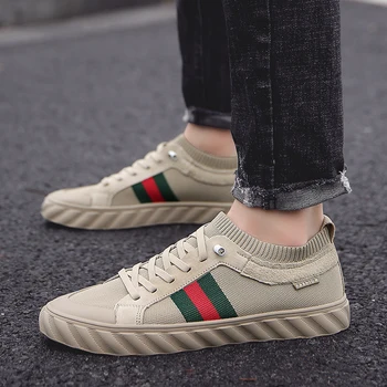 

2020 Hot Sell Fashion Brand Running Shoes Sneakers Mesh Beathable Male Lace Up Fly Weave Outdoor Sports Men Shoes Made In China