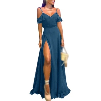 

Women Dress Lady Prom Summer Solid Formal Fashion Evening Swing Gown Party Sling Casual Floor Length Sundress